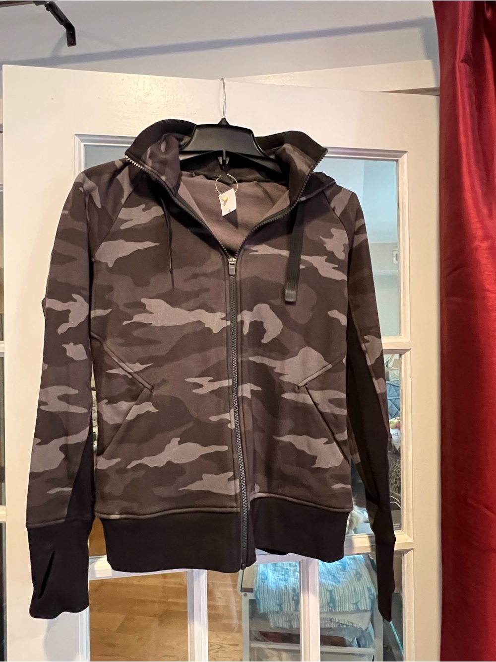 Athleta Black Hooded Jacket with Zip